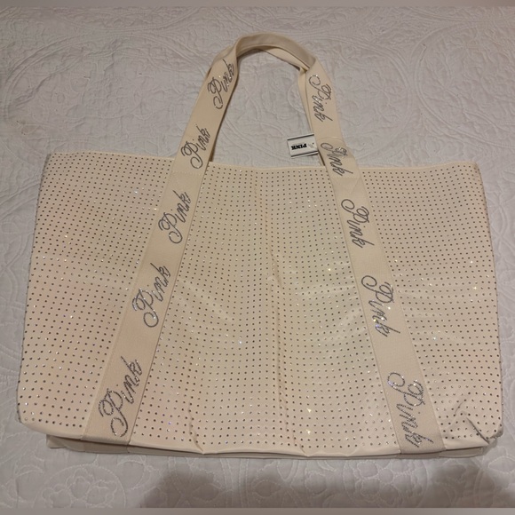 PINK Victoria's Secret Handbags - Victoria's Secret Tote Bag with Sparkle Accents-NWT